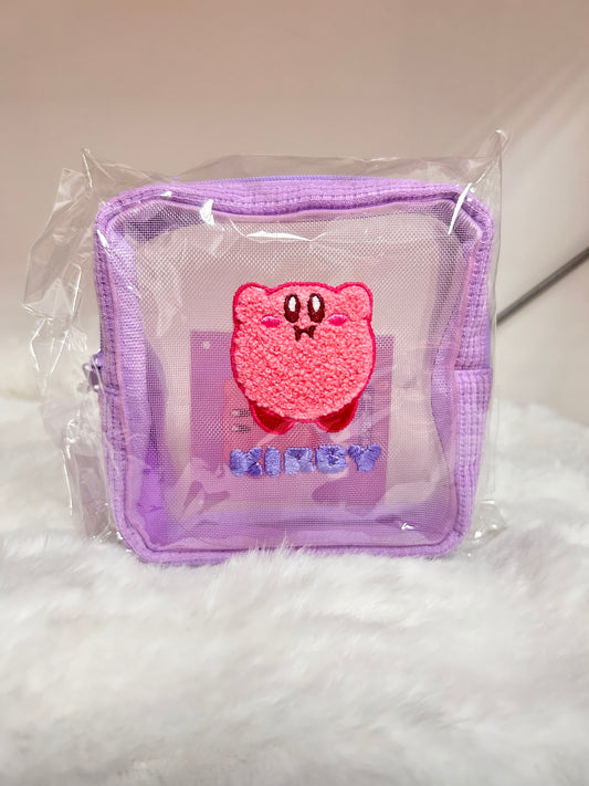 [現貨] 星之卡比刺繡透明袋 - 紫色經典微笑款 (可裝日常外出用品)