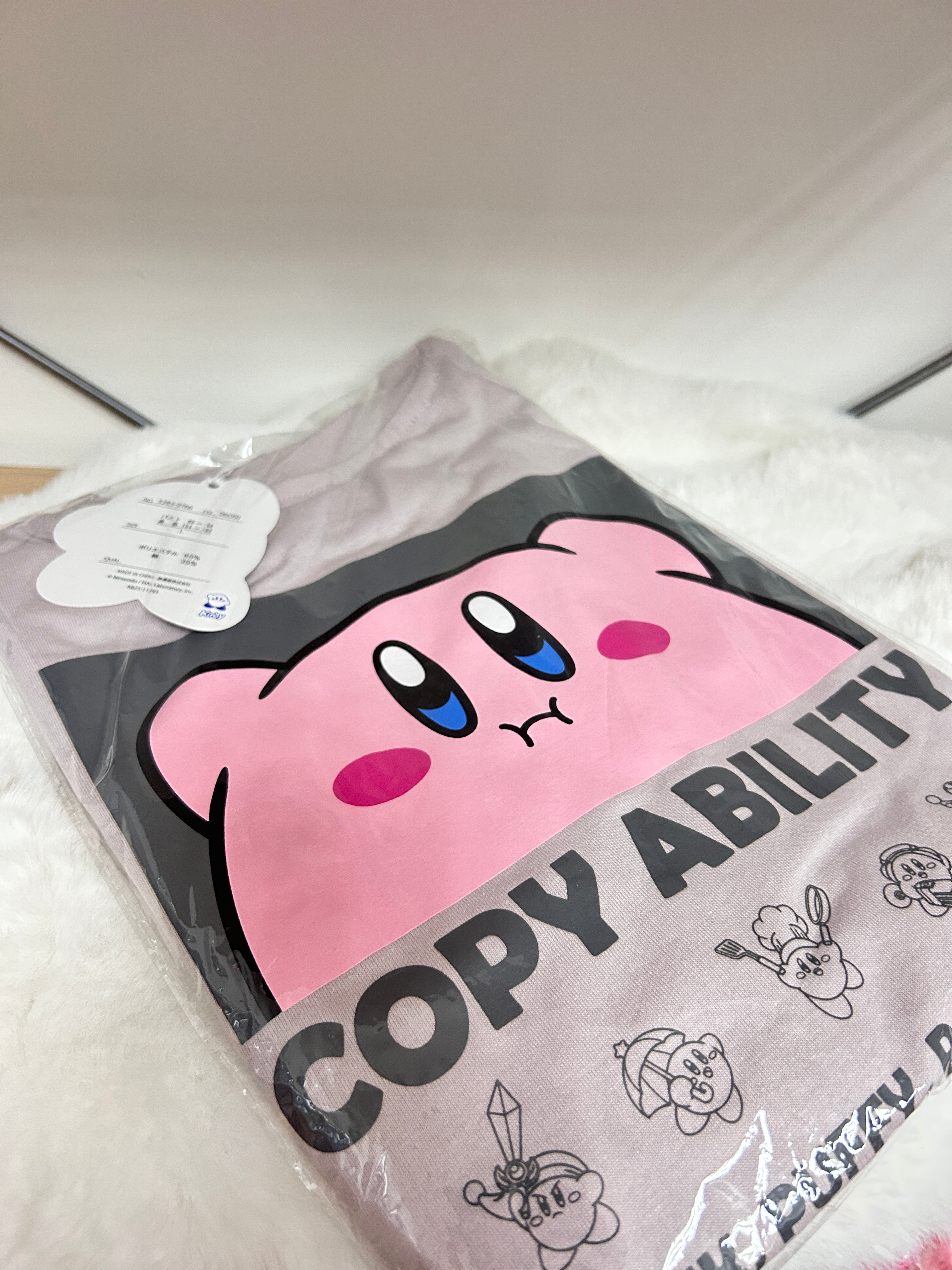 [現貨] 星之卡比灰杏色大背Print T-shirt (L size)