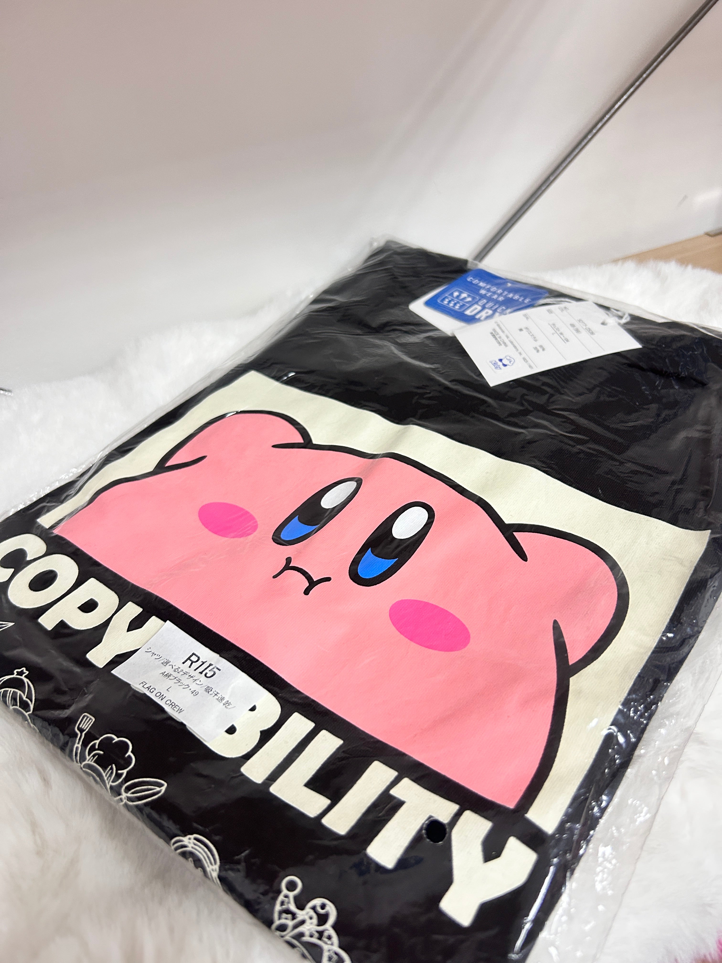 [現貨] 星之卡比成人Copy Ability大背Print T-Shirt (黑色) (L size)