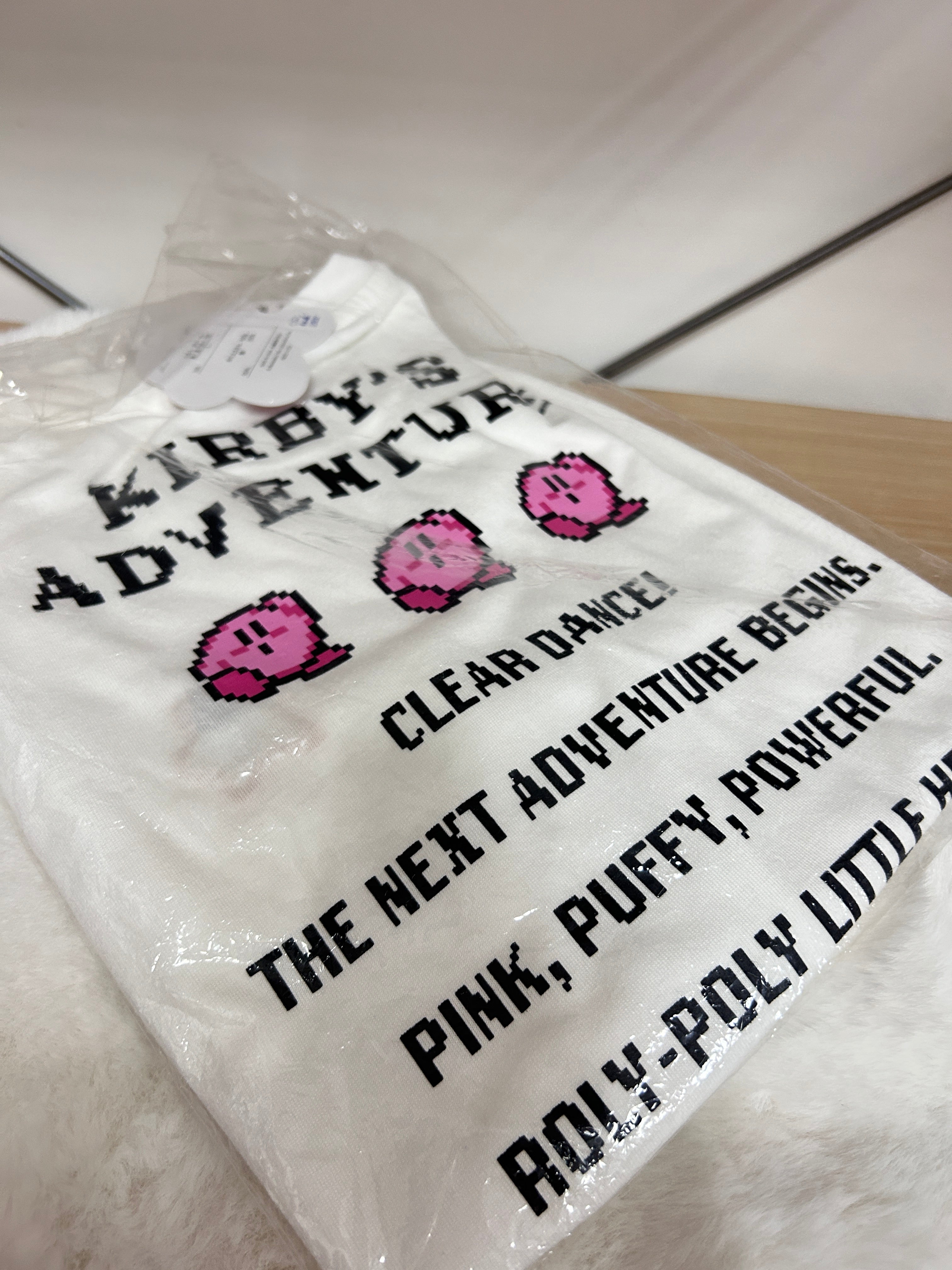 [現貨] 星之卡比成人刺繡logo背Print T-Shirt (白色) (L Size)