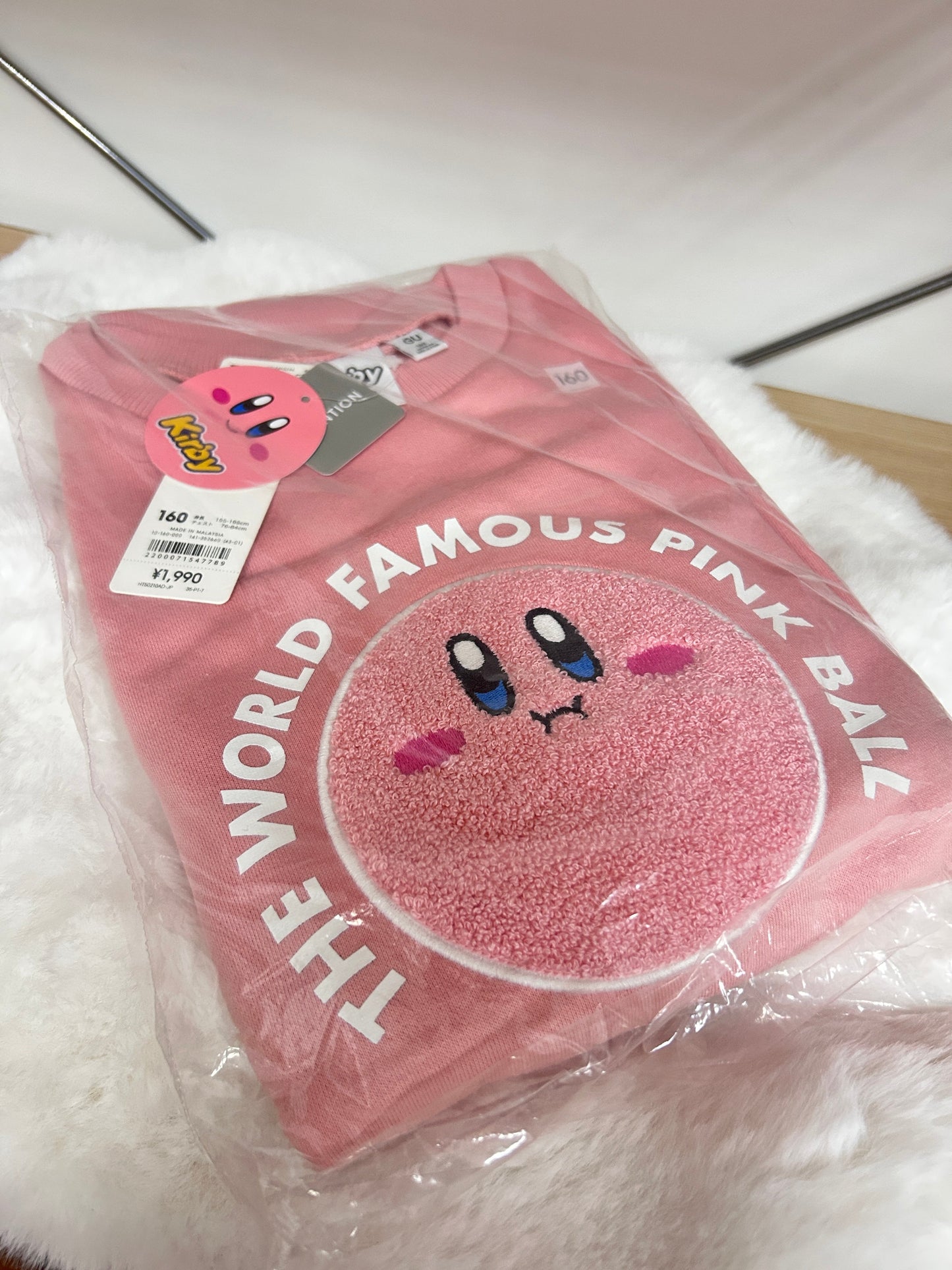 [現貨] 星之卡比GU聯乘粉紅色無帽衛衣 (Size 16)