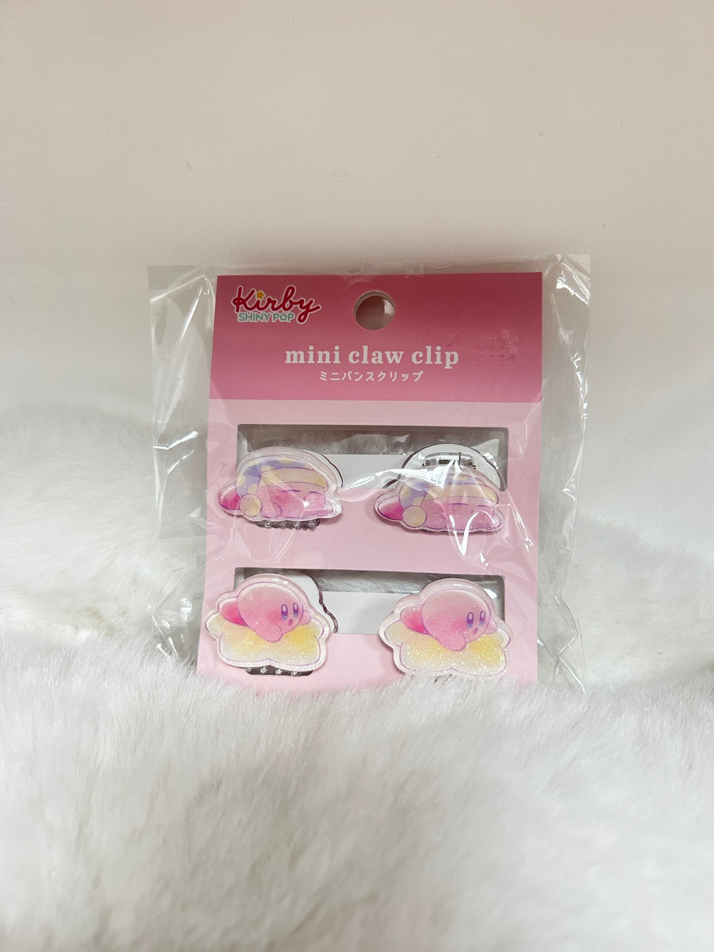 [現貨] 星之卡比Mini Claw Clip兩對髮夾 (卡比卡比兩邊四齒爪)