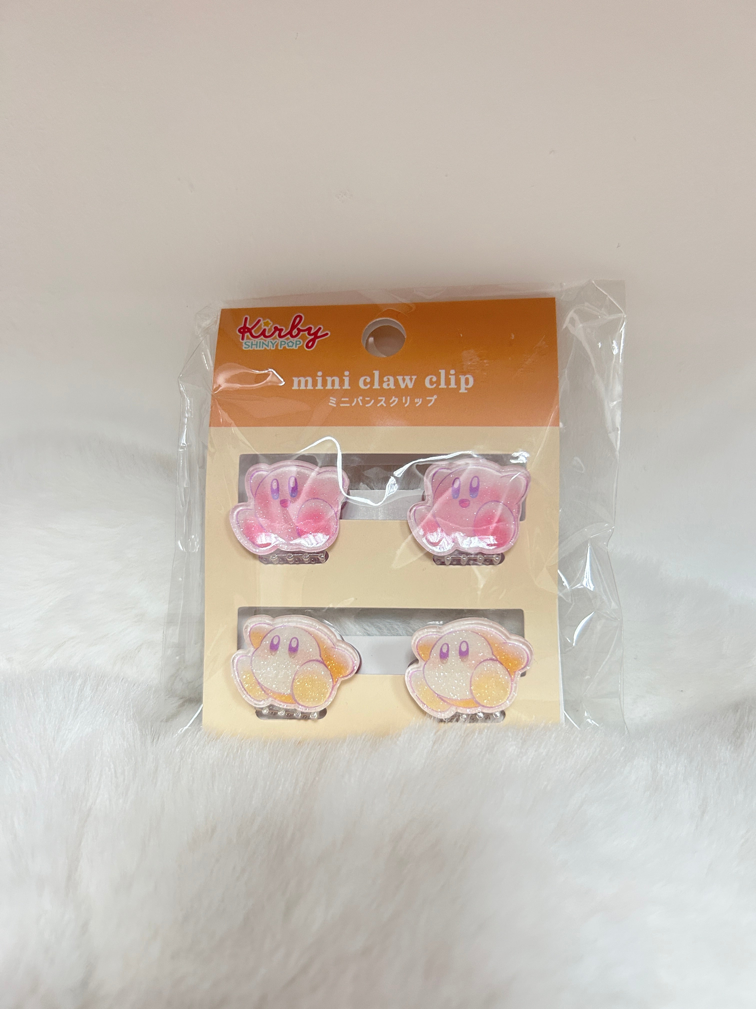 [現貨] 星之卡比Mini Claw Clip兩對髮夾 (卡比豆豆兩邊四齒爪)