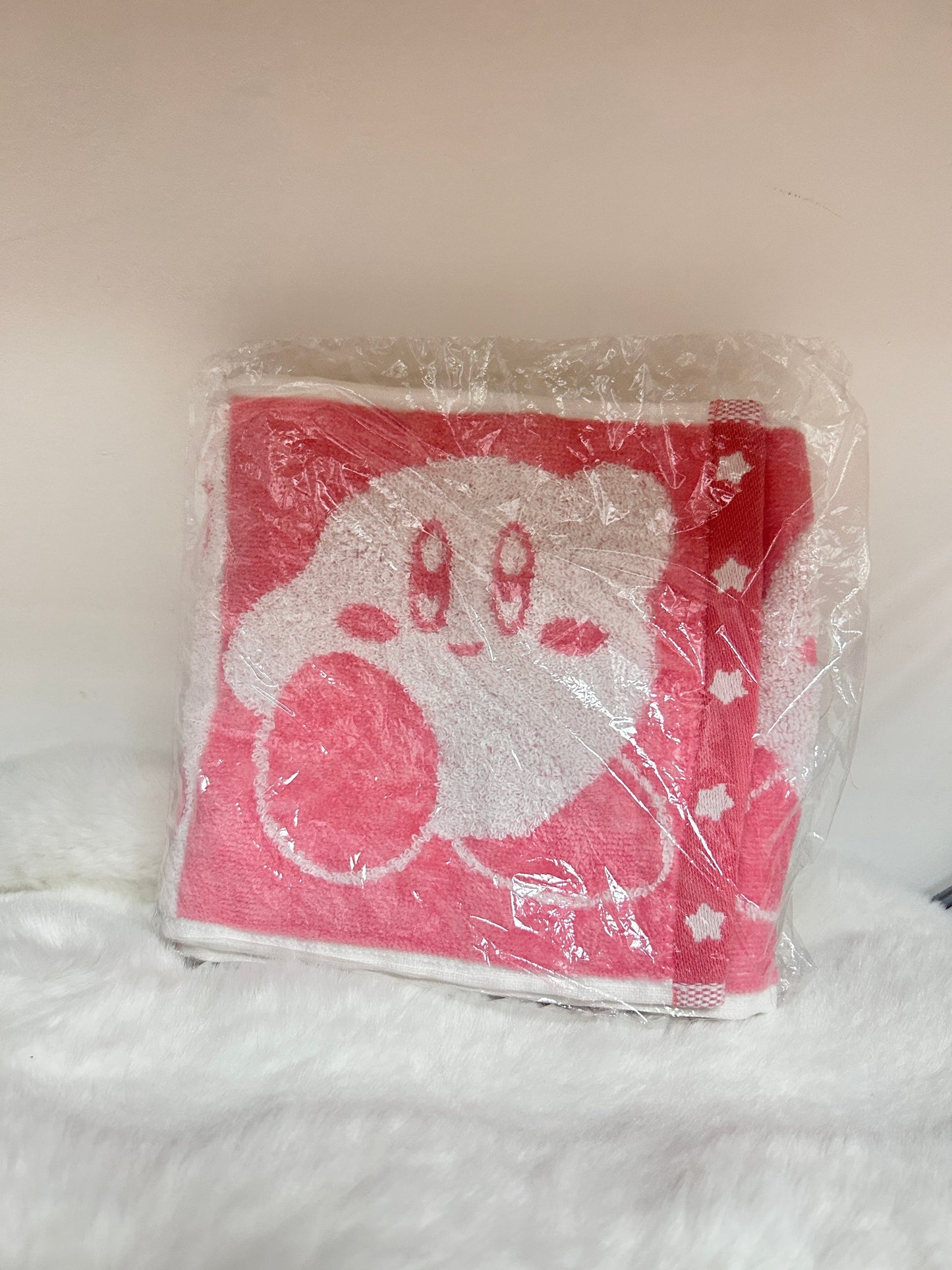 [現貨] 星之卡比格子卡比圖案掛頸吸汗長毛巾