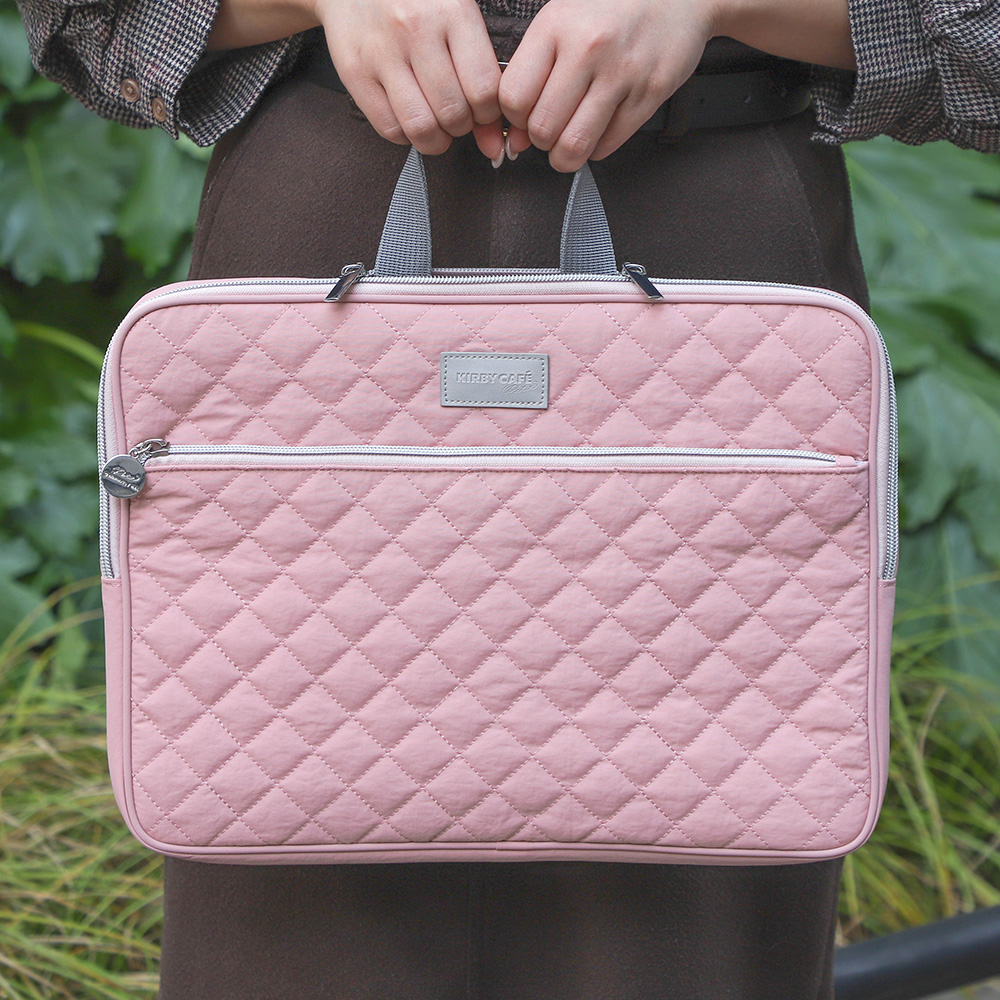 [現貨] 星之卡比Kirby Cafe Petit粉紅色格紋￼電腦袋￼