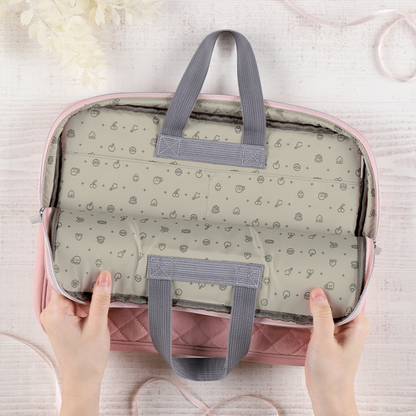 [現貨] 星之卡比Kirby Cafe Petit粉紅色格紋￼電腦袋￼